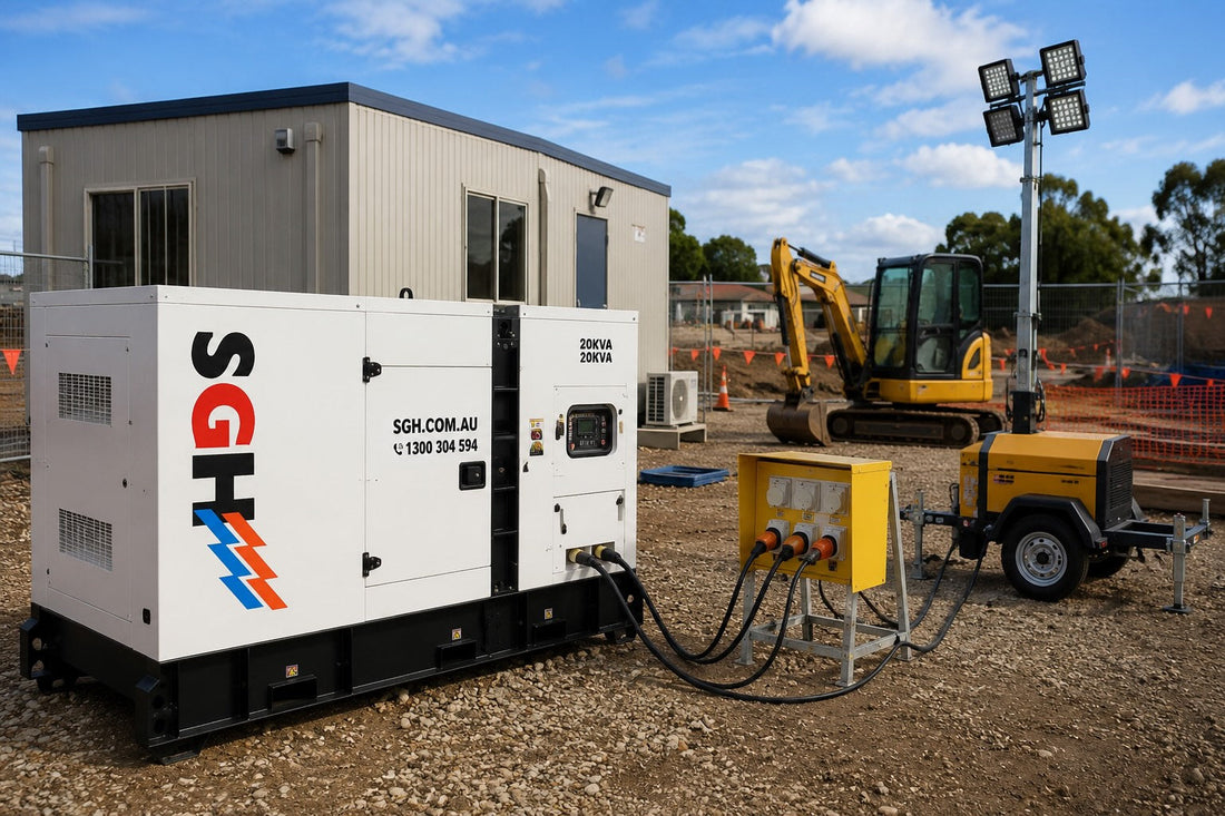 SGH 20kva generator on a construction site