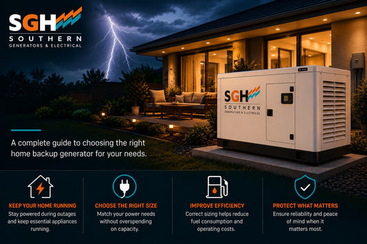generator outside of home with information about how to choose a generator for a home